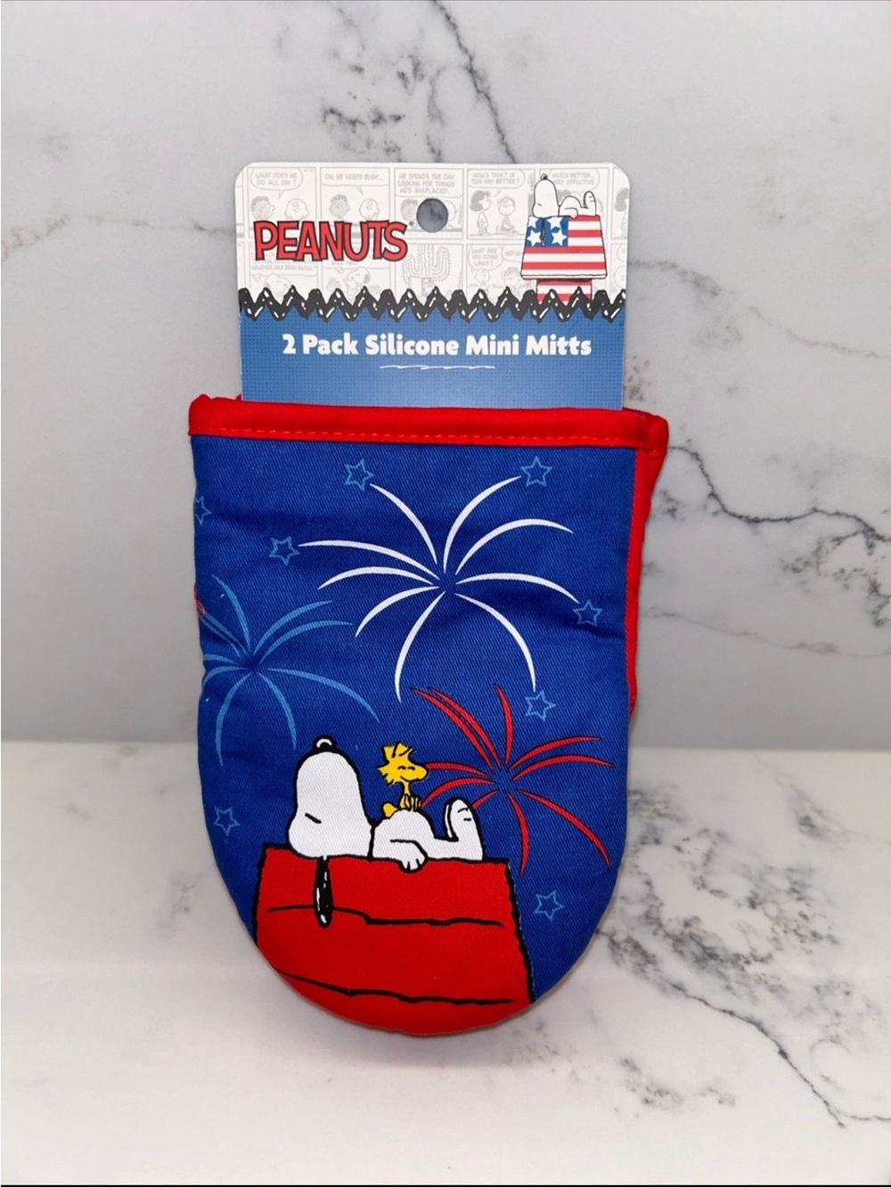 Peanuts Snoopy 2 Pack 4th of July Mini Oven Mitts Patriotic Fireworks